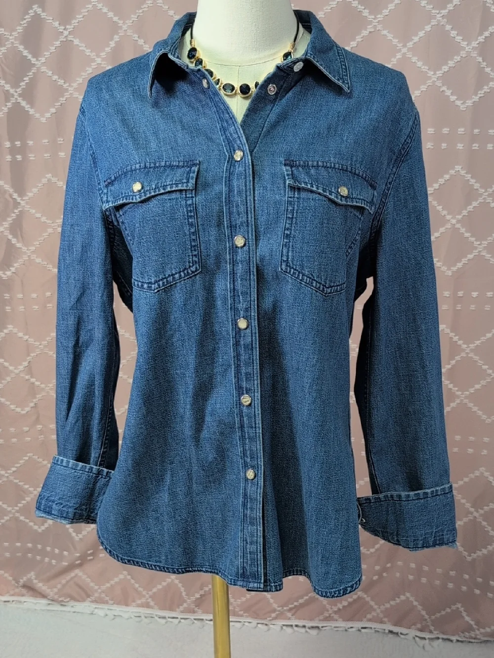 J.Crew Light Blue Denim Button-Up Shirt - Picture 1 of 4